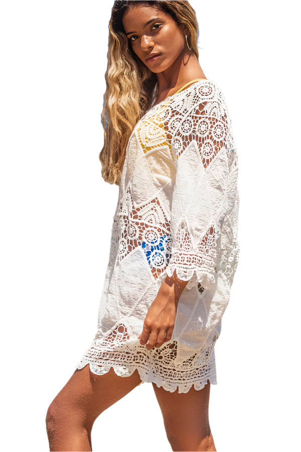 Serene - Etnisk badetøjsovertræk med rund hals