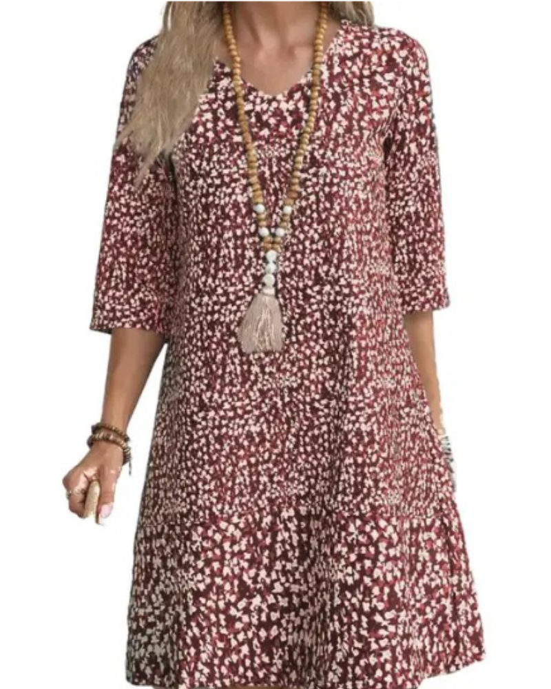 Via - Løs printet kjole