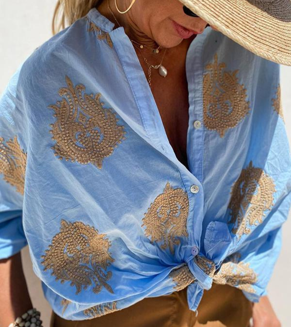 Vera – bluse med pufærmer