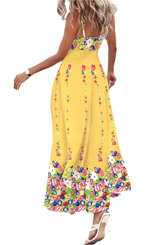 Ellie - Lang spaghetti stropkjole med afslappet print