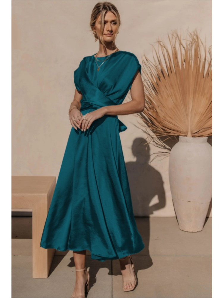 Athena - Elegant Crossover Satin Kjole