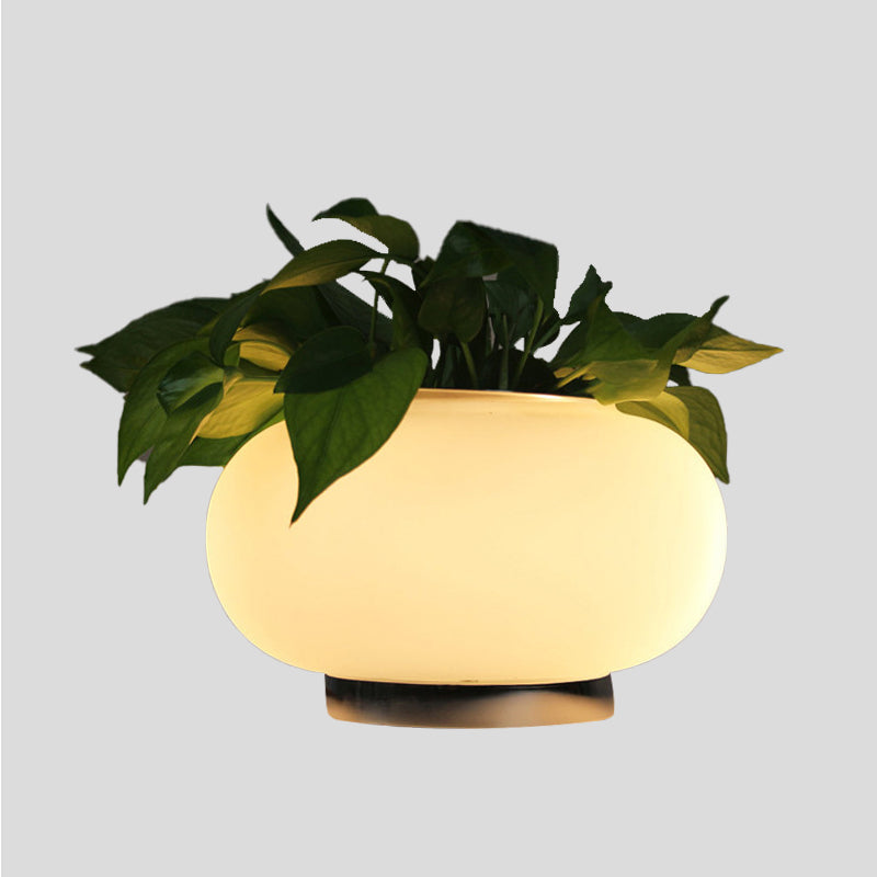 Elysian - Oval glas LED-bordlampe med grønne accent
