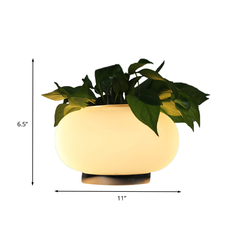 Elysian - Oval glas LED-bordlampe med grønne accent
