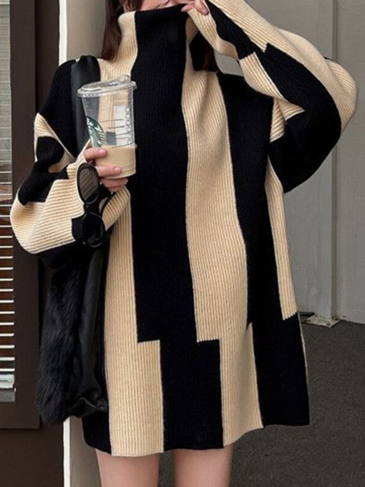 Hilary - Chic trøje med bloktryk