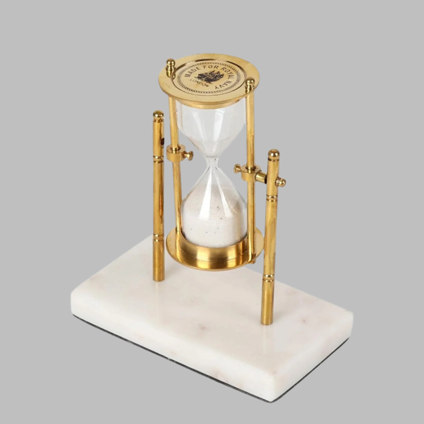 Sandria - Elegant sandtimer med guldramme og marmorbase