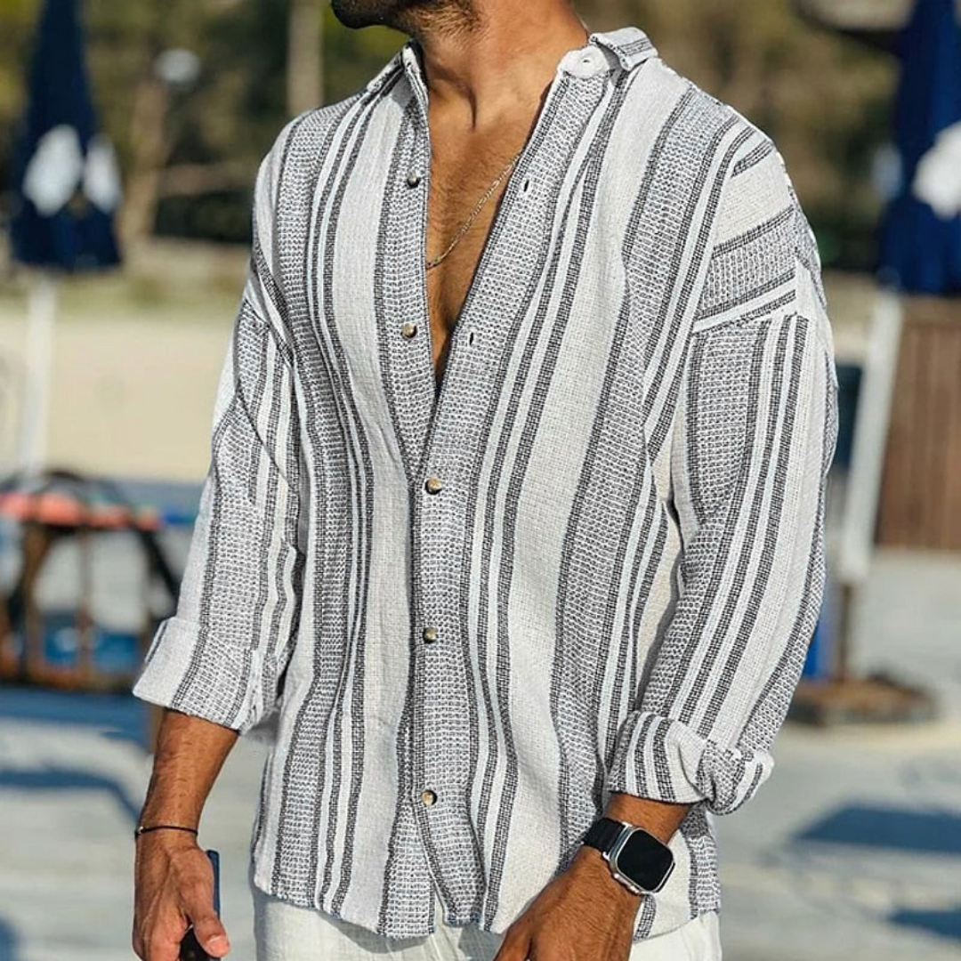 Lucas - Herre stribet button down skjorte