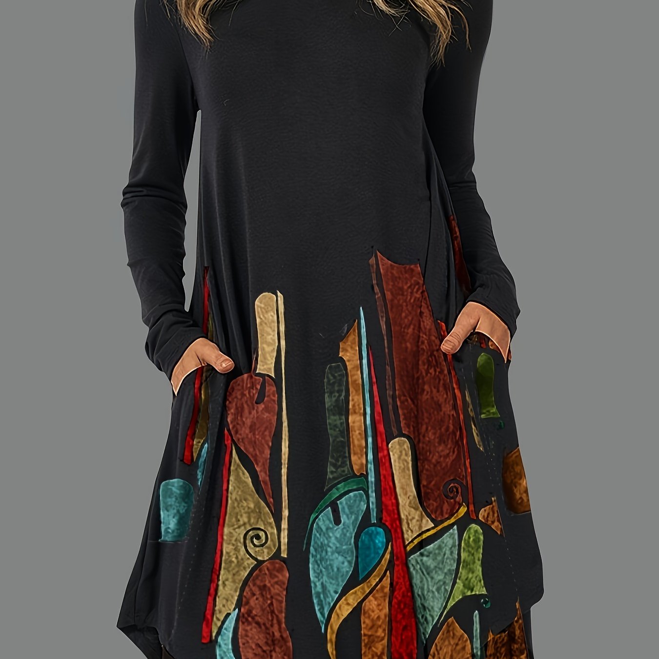 Lina - Afslappet Kjole med Bohemeprint