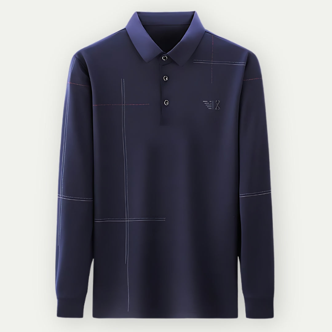 Daniel - Stilfuld langærmet poloshirt