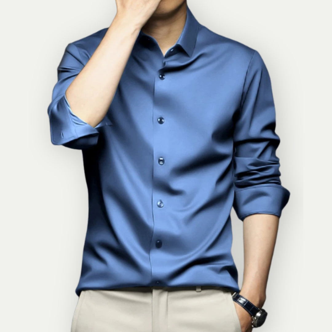 Henning - Elegant slim fit skjorte med stand-up krave