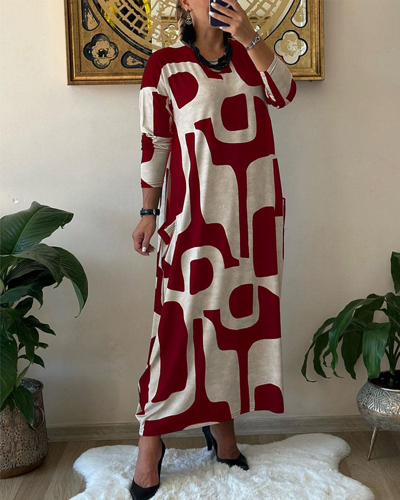 Cara - Oversized kjole med print