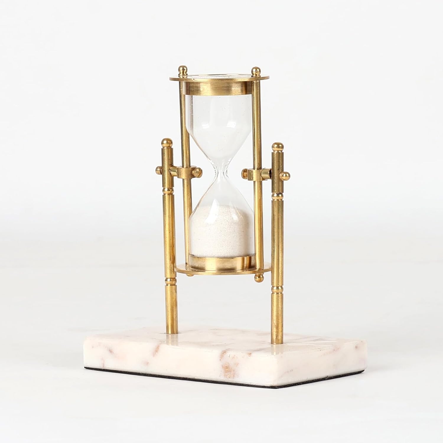 Sandria - Elegant sandtimer med guldramme og marmorbase
