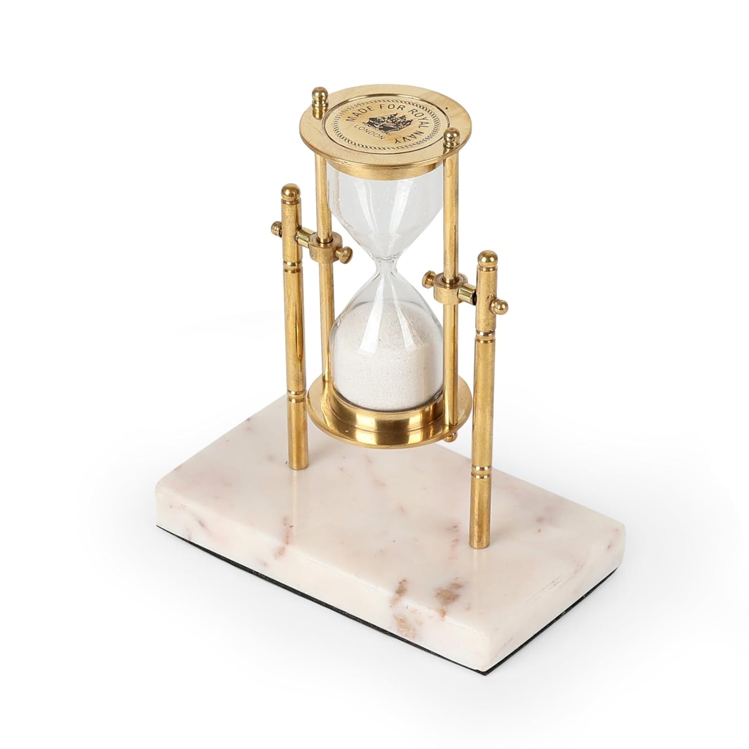 Sandria - Elegant sandtimer med guldramme og marmorbase