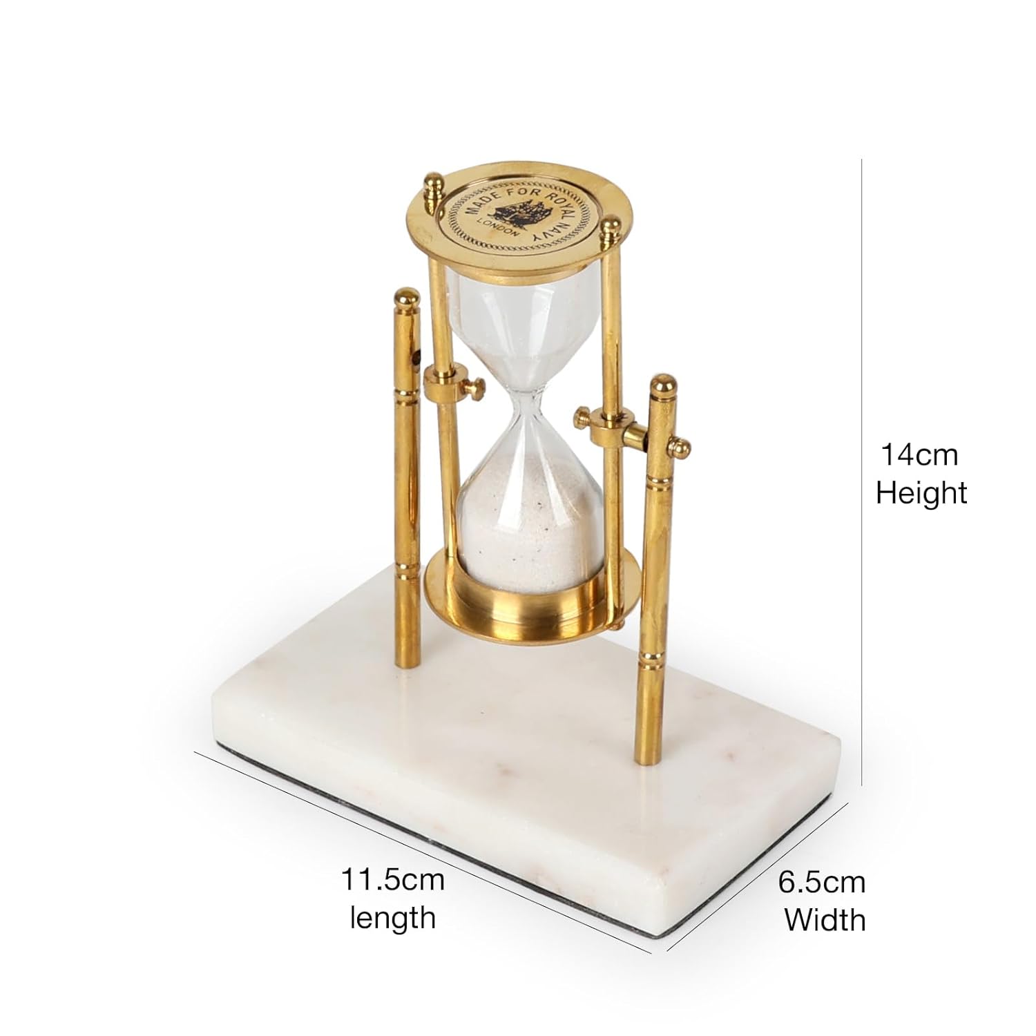 Sandria - Elegant sandtimer med guldramme og marmorbase