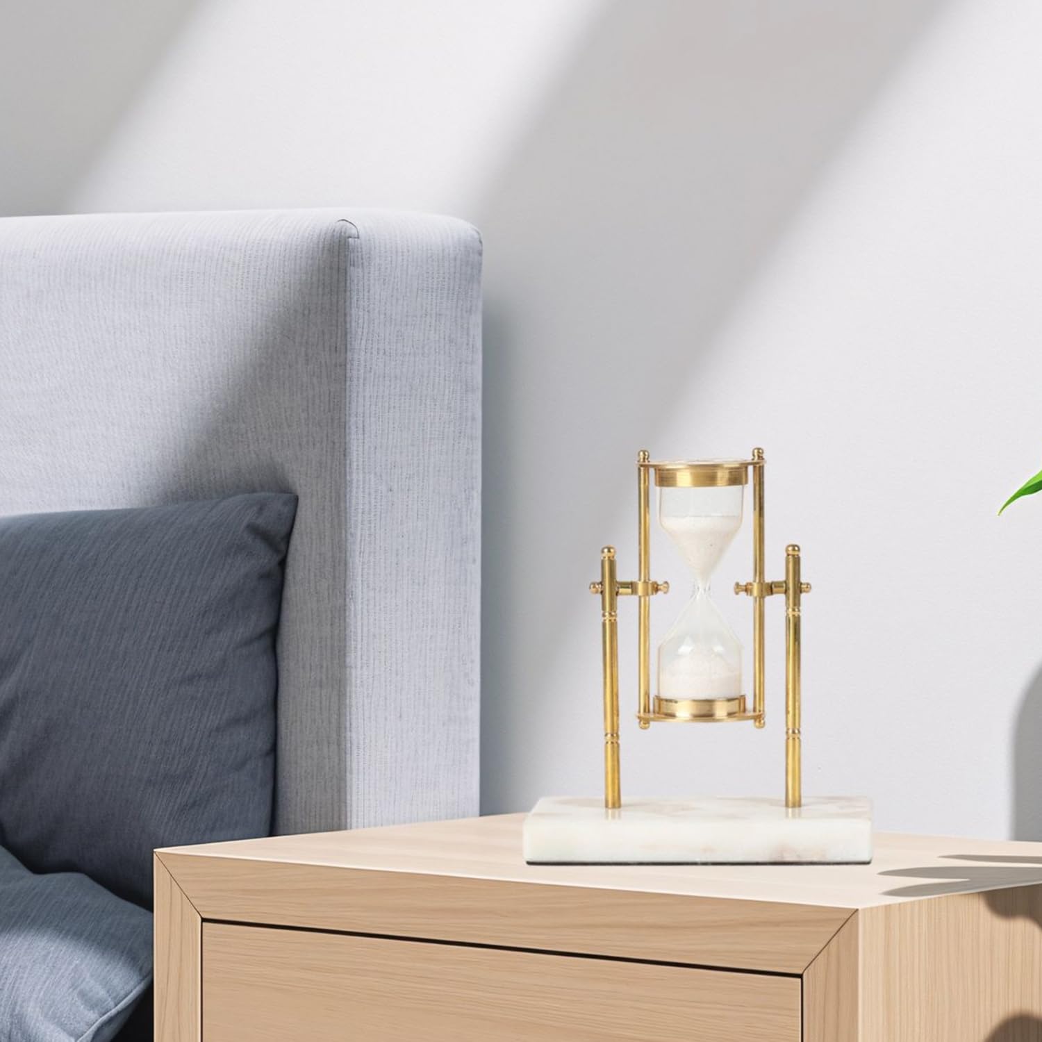 Sandria - Elegant sandtimer med guldramme og marmorbase