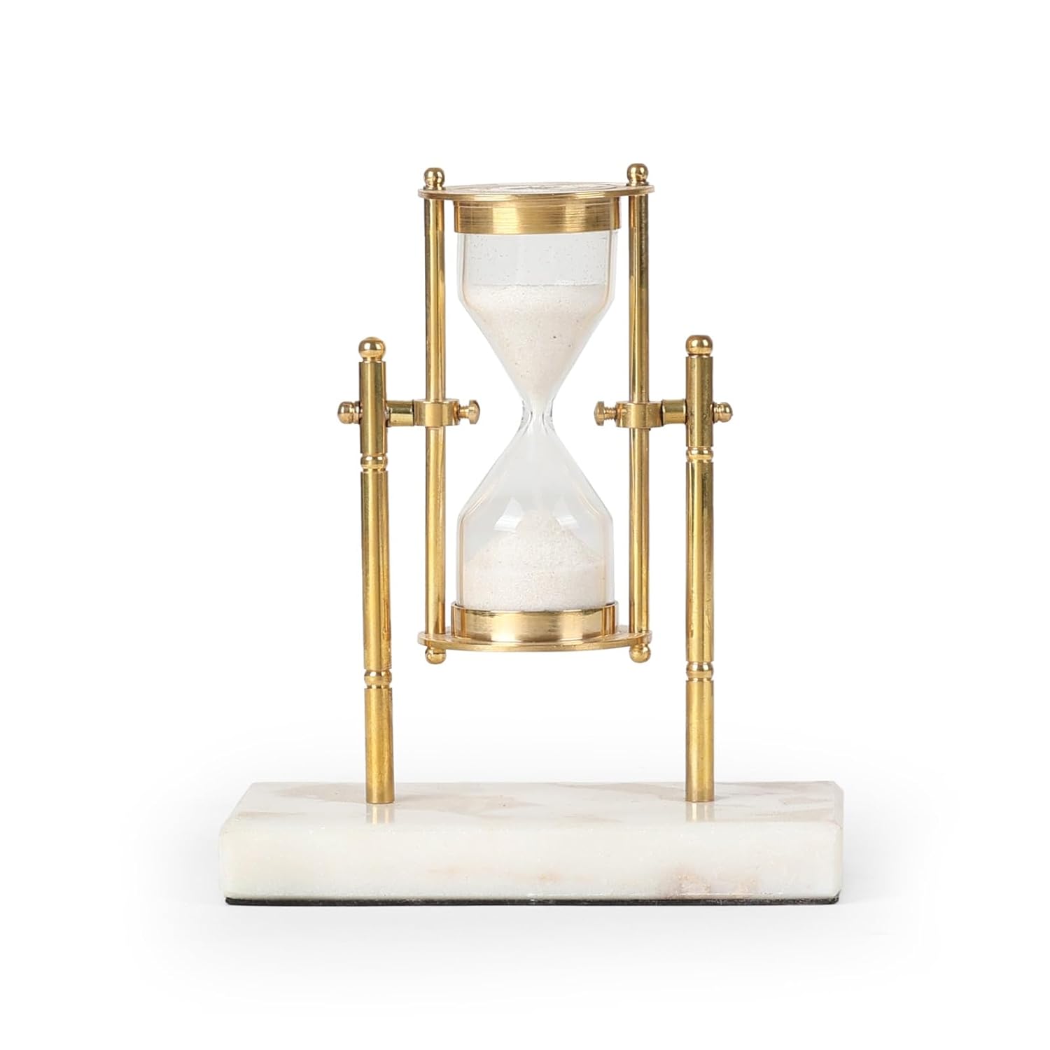 Sandria - Elegant sandtimer med guldramme og marmorbase