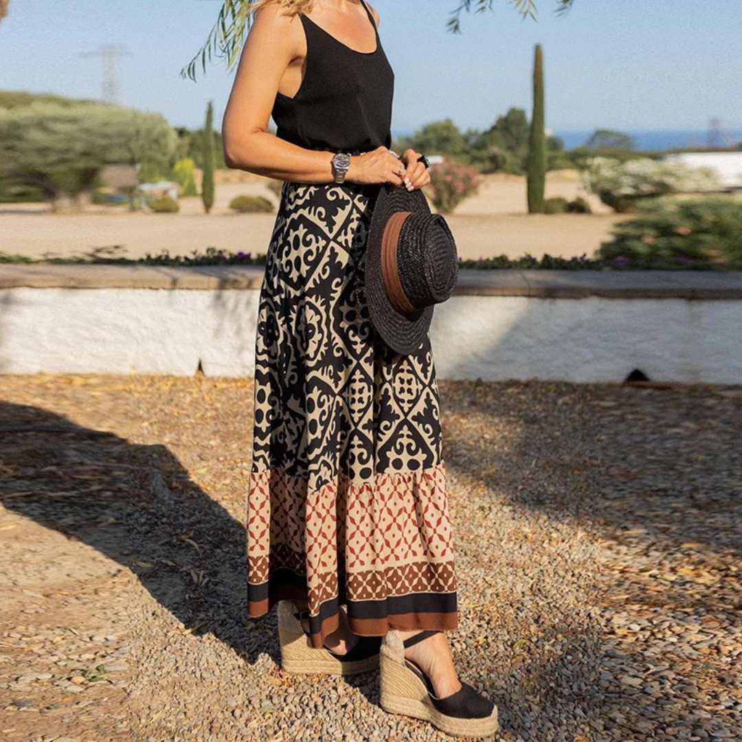 Lea - Trendy geometrisk nederdel med høj talje