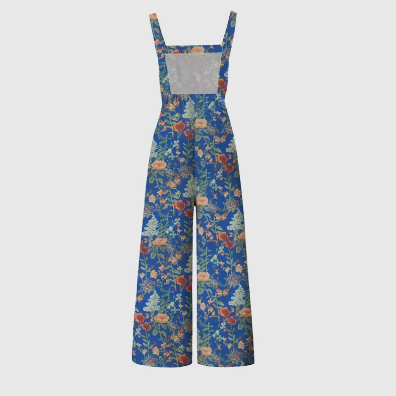 Maja - Blomstret Jumpsuit med brede ben