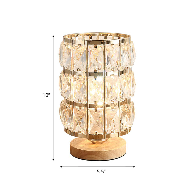 Crystallea – Moderne guldfasede krystalkop-design natbordslampe