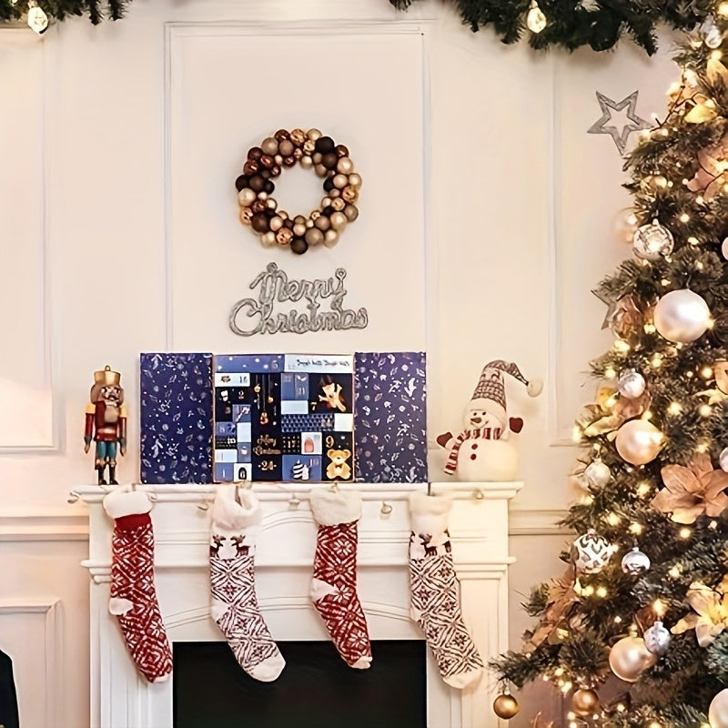 Gør-det-selv adventskalendersæt – 24 fyldbare papæsker med låg og et udvalg af tilbehør til gaveidéer og kreative aktiviteter