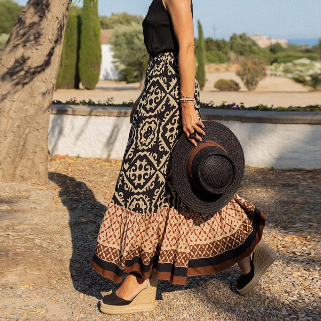 Lea - Trendy geometrisk nederdel med høj talje