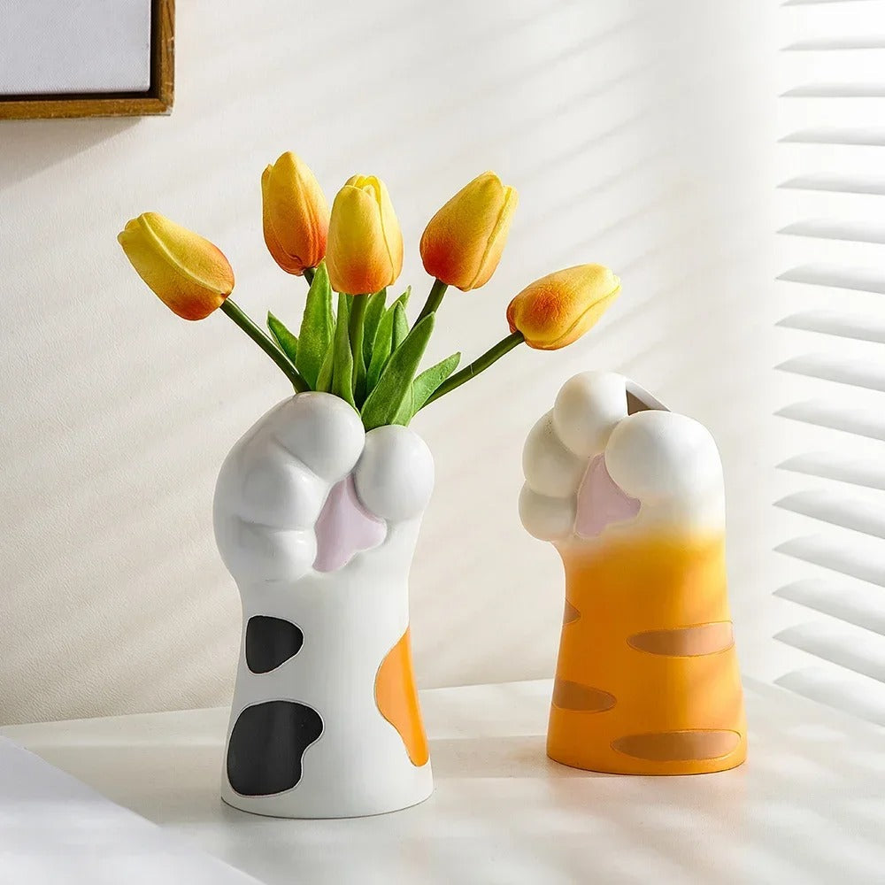 WhiskerWonders - Cat Paw Vase til finurlig boligindretning