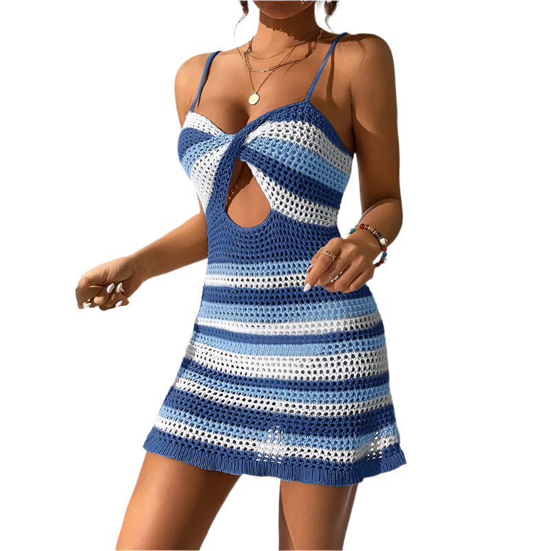 Addie - Strikket sommerkjole med spaghettirem