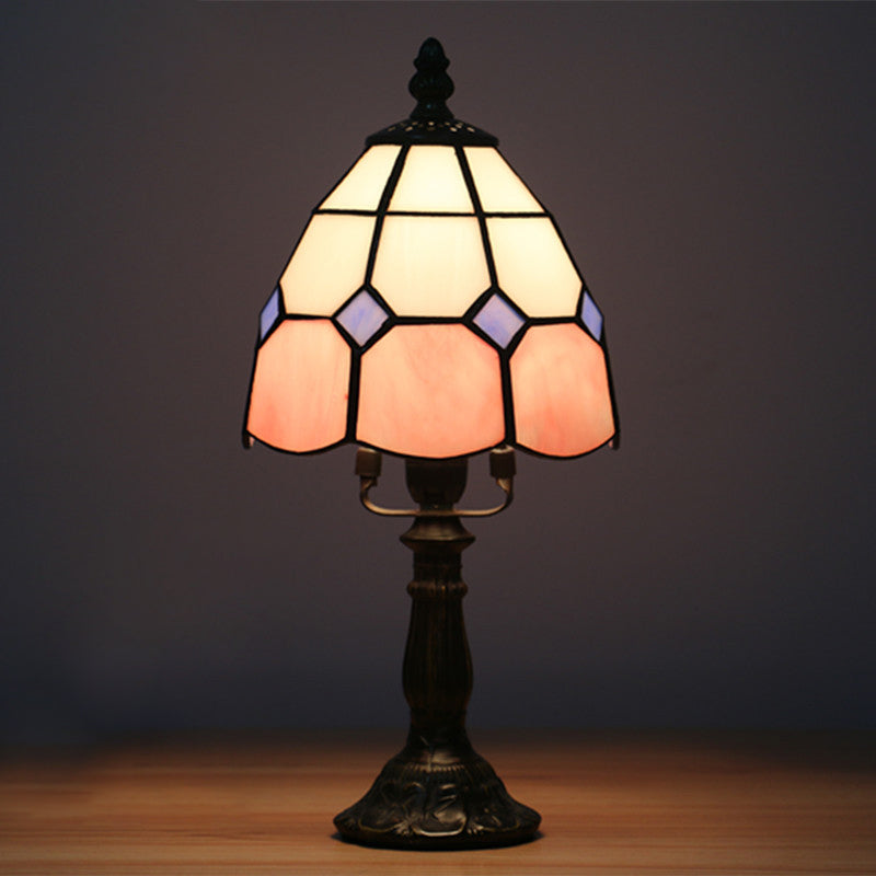 CrimsonGlow - Tiffany Style Cut glaskuppel natbordslys