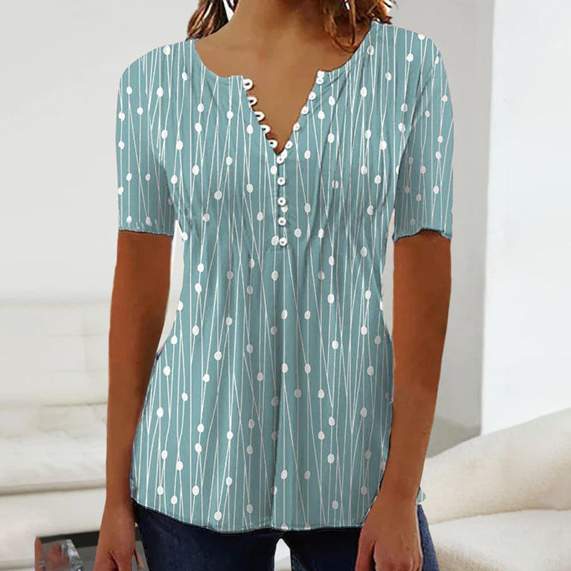 Samarra - T-shirt med prikker med V-hals