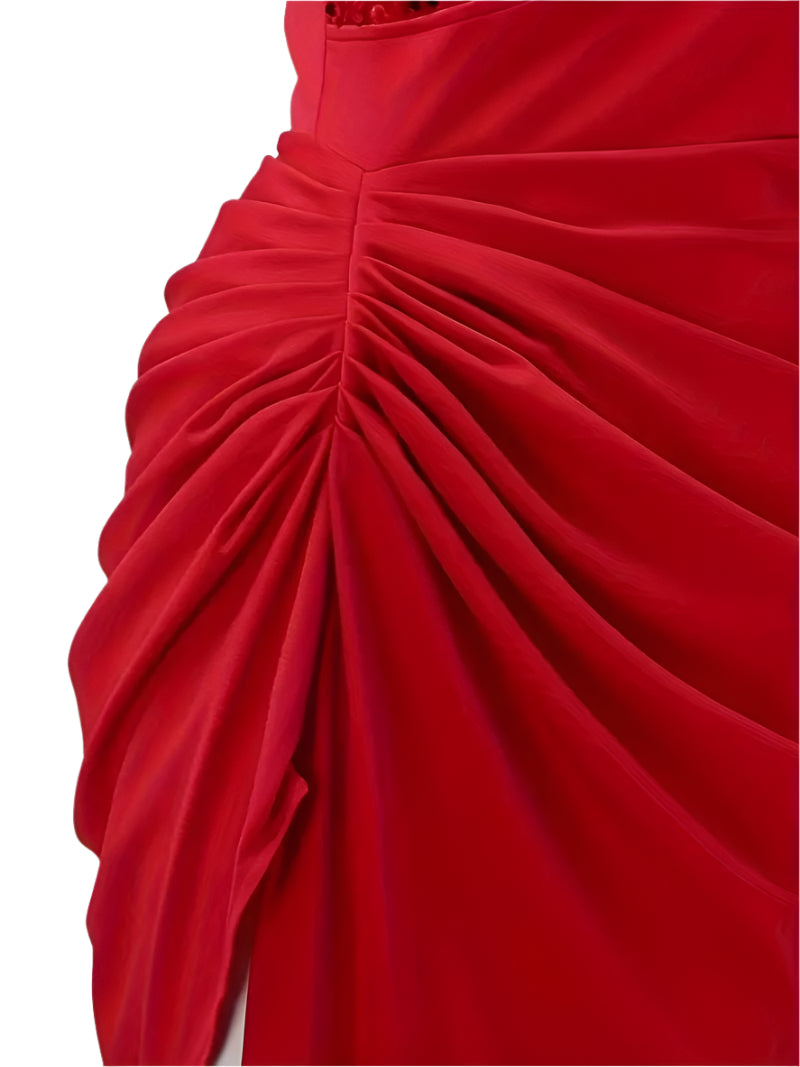 Andrea - Asymmetrisk en-skulder cocktail-paillettekjole