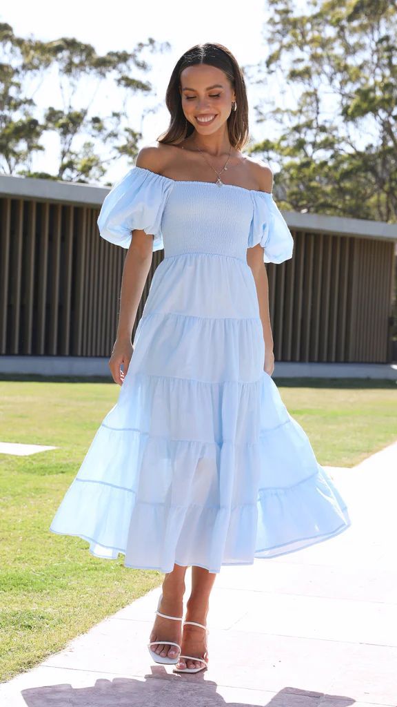 Amalie - Afslappet off-the-shoulder midikjole