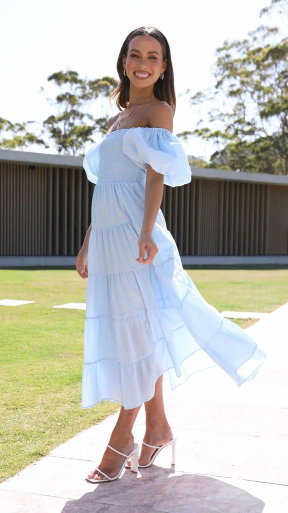 Amalie - Afslappet off-the-shoulder midikjole
