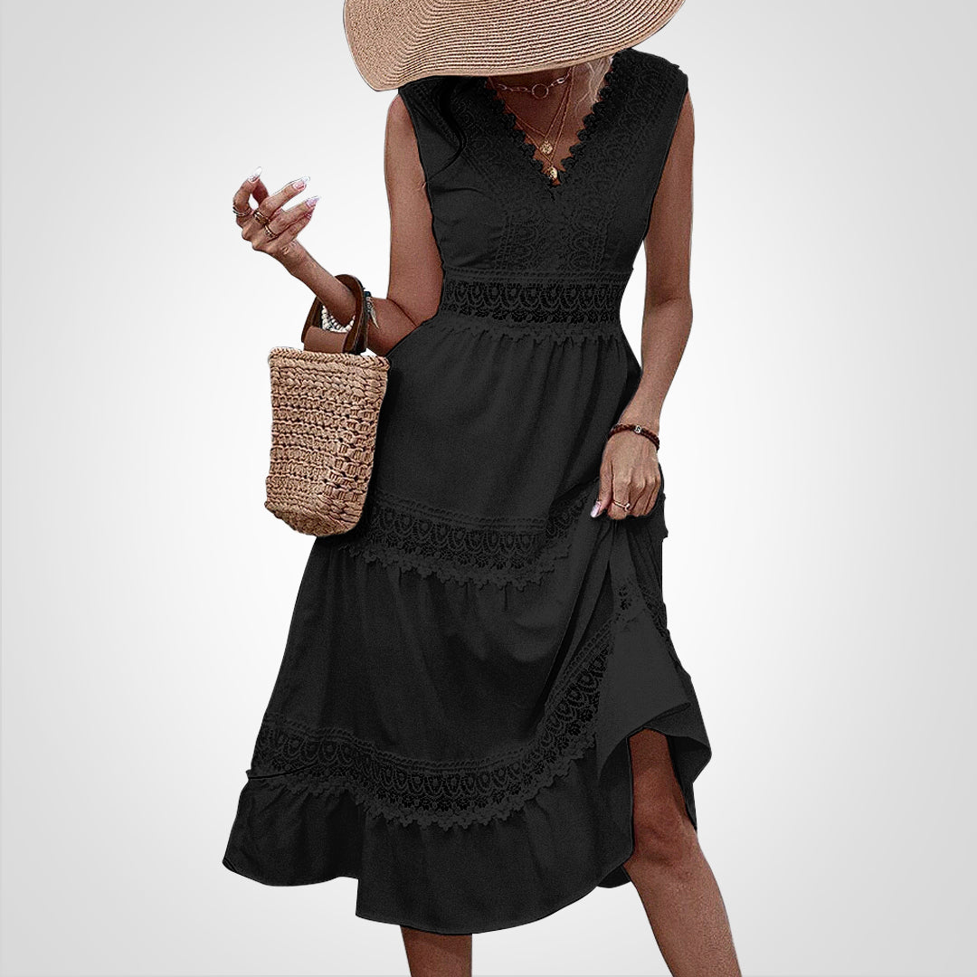 Anne | Blonde V-Hals Tank Kjole