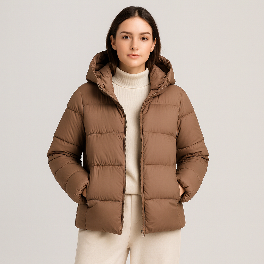 Ardenelle | Let, mellemlang dynejakke med hætte til kvinder