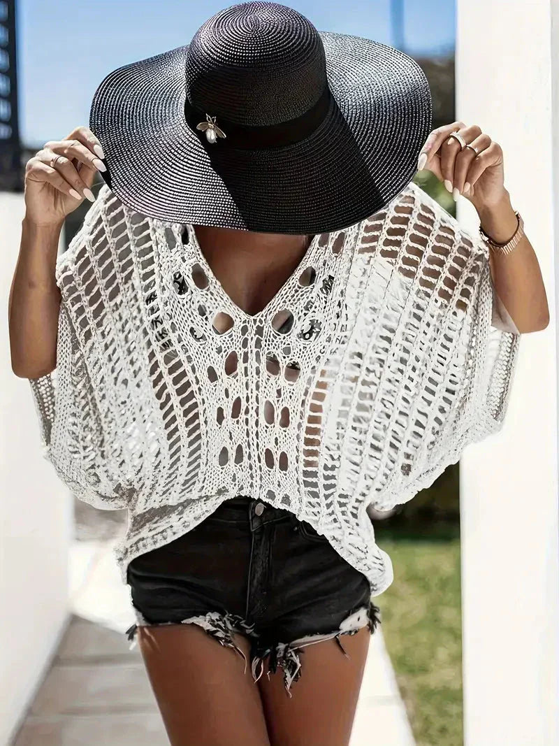 Dione - hæklet overtræksskjorte i Boho-stil