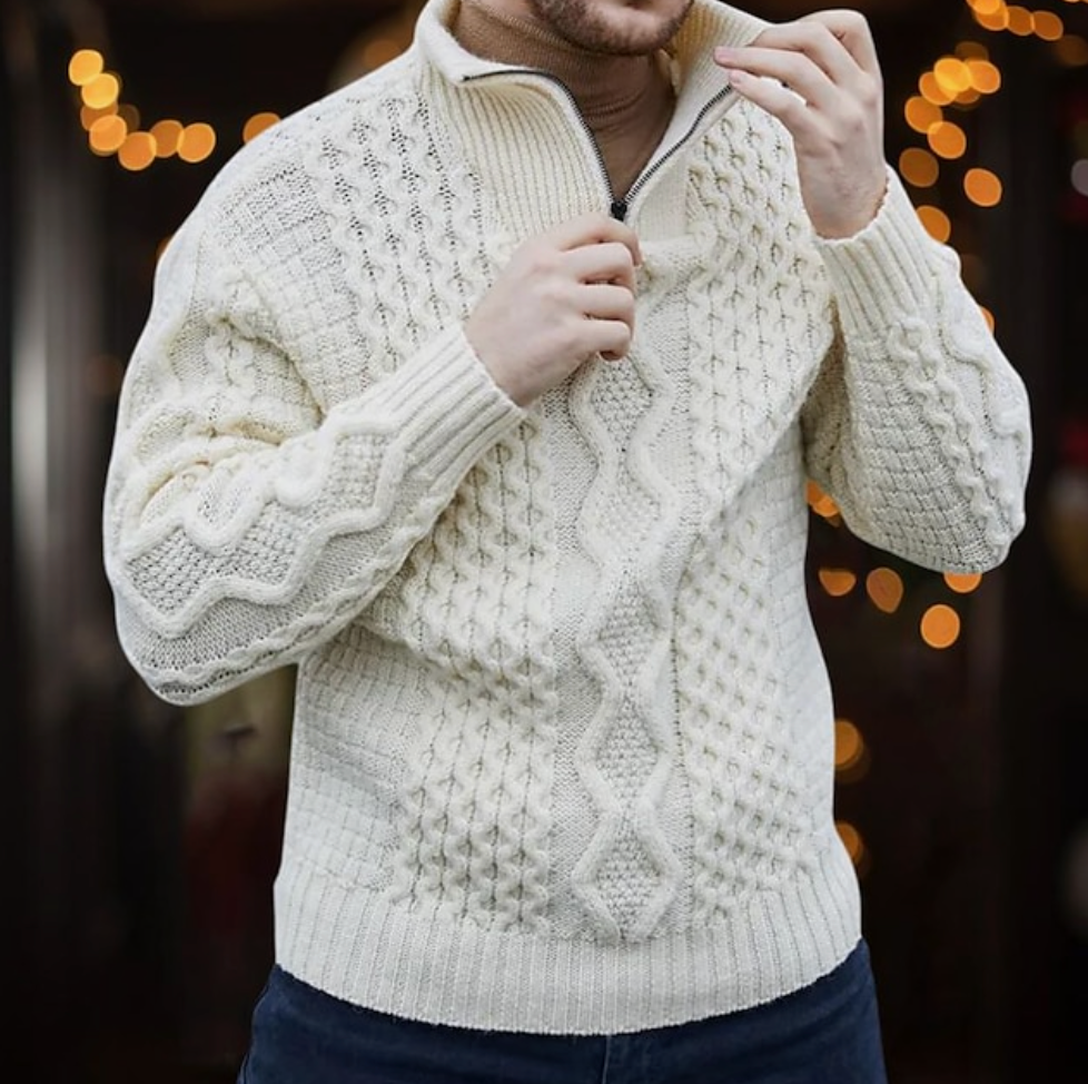 Kenneth - Trøje med rullekrave og halv lynlås