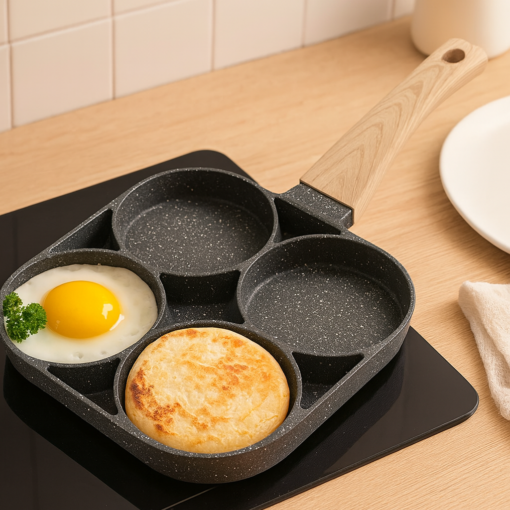 Cavora | Non-stick ægge- og pandekagepande med 4 huller