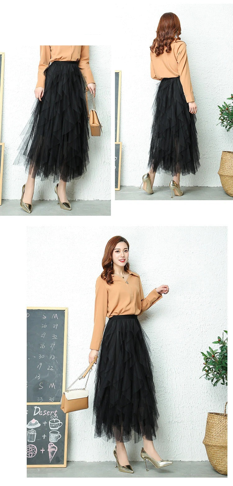 Cecilie - Plisseret nederdel med høj talje