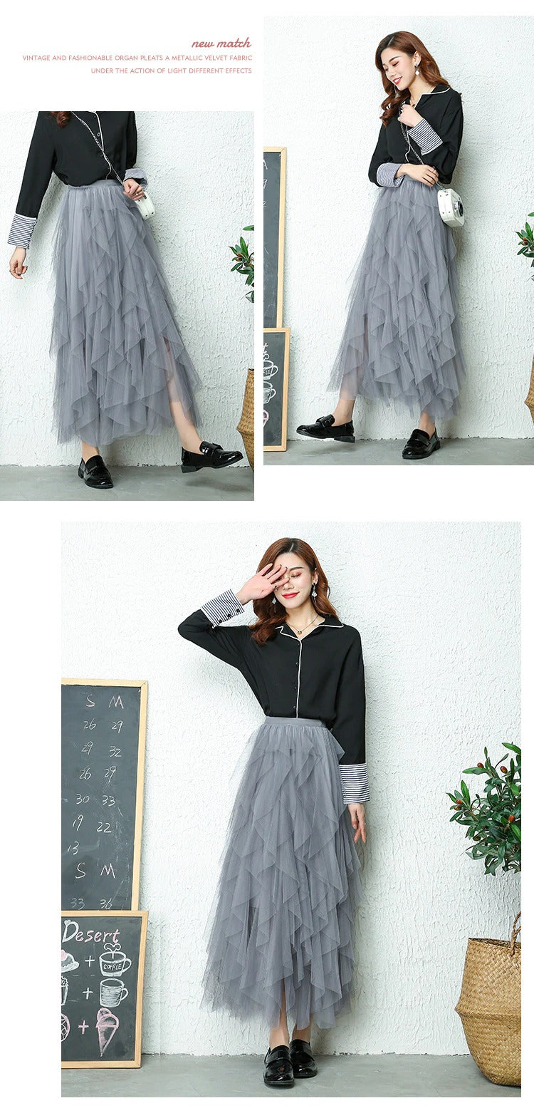 Cecilie - Plisseret nederdel med høj talje