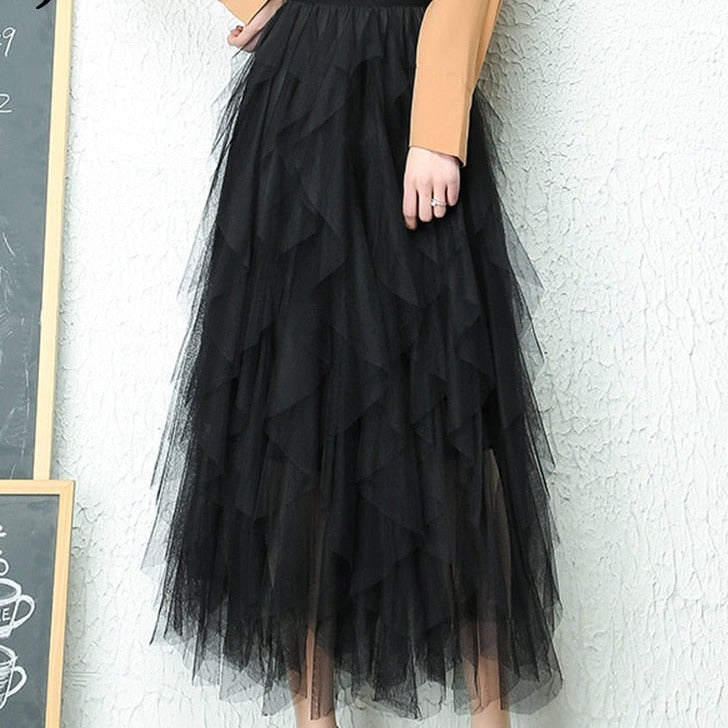 Cecilie - Plisseret nederdel med høj talje