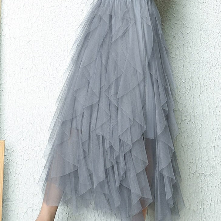 Cecilie - Plisseret nederdel med høj talje