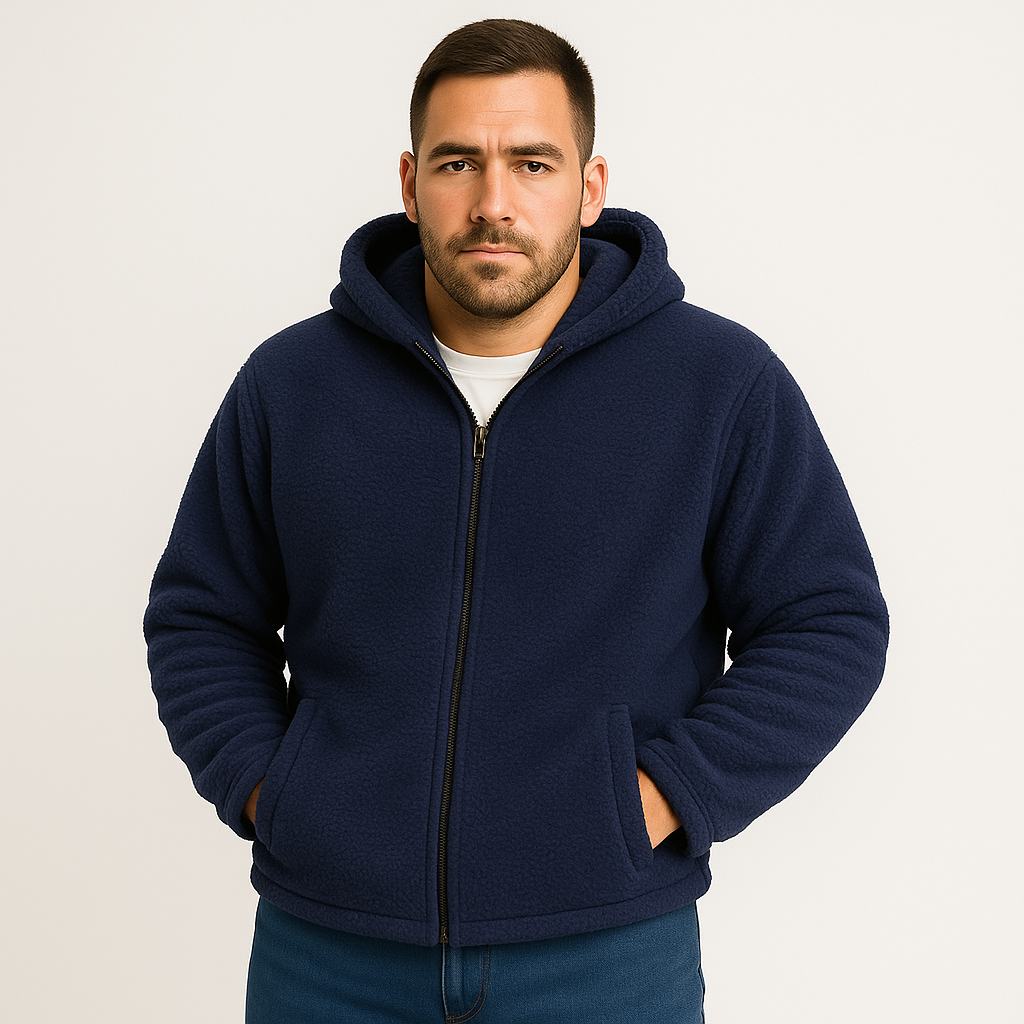 Falko | Fleeceforet vinterjakke med hætte til mænd