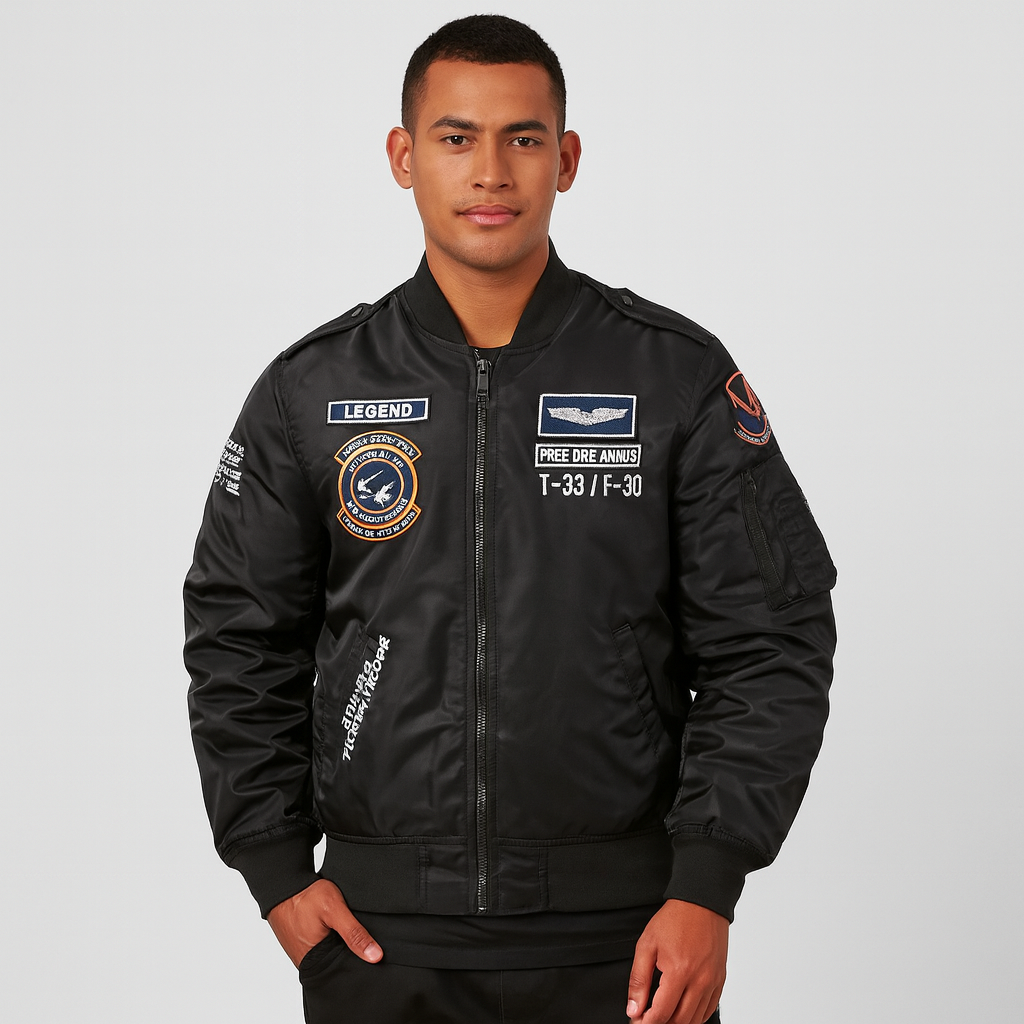 Afslappet pilotbomberjakke til mænd