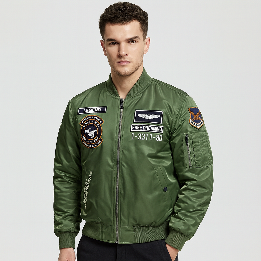 Afslappet pilotbomberjakke til mænd