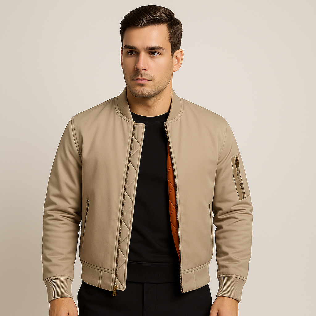 Herrebomberjakke i klassisk design – tidløs lynlåsmodel