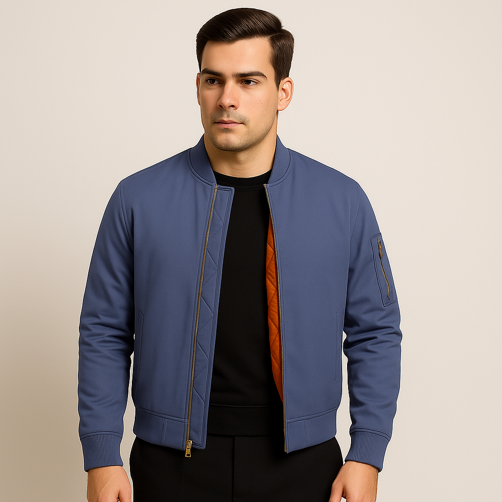 Herrebomberjakke i klassisk design – tidløs lynlåsmodel