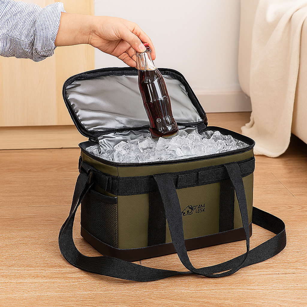 Isoleret køletaske med stor kapacitet – Bærbar varmeopbevaring til camping og vandreture