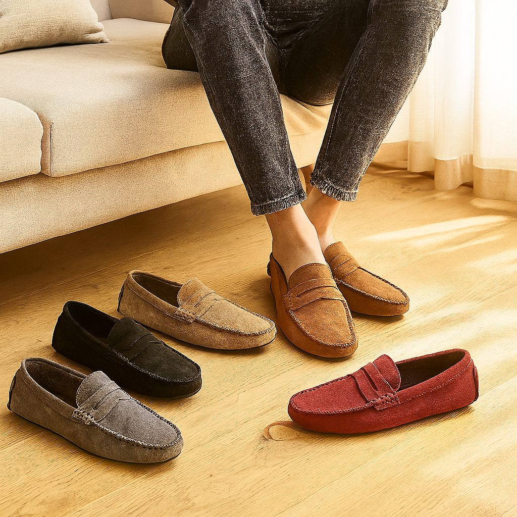 Milano - Herreloafers i læder – klassiske hjemmesko med skridsikker sål
