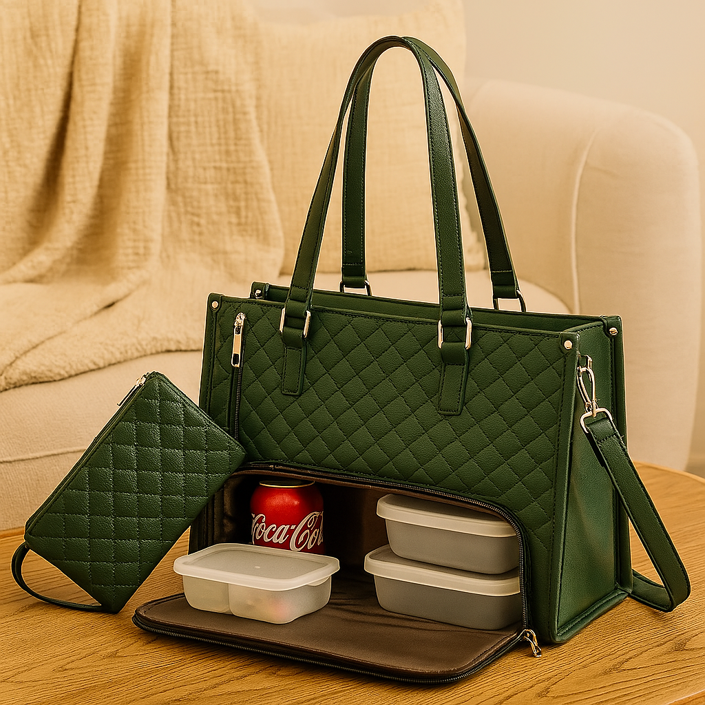 Isoleret 2-i-1 mad- og rejsetaske – Lækagesikker køletaske med opbevaringsrum