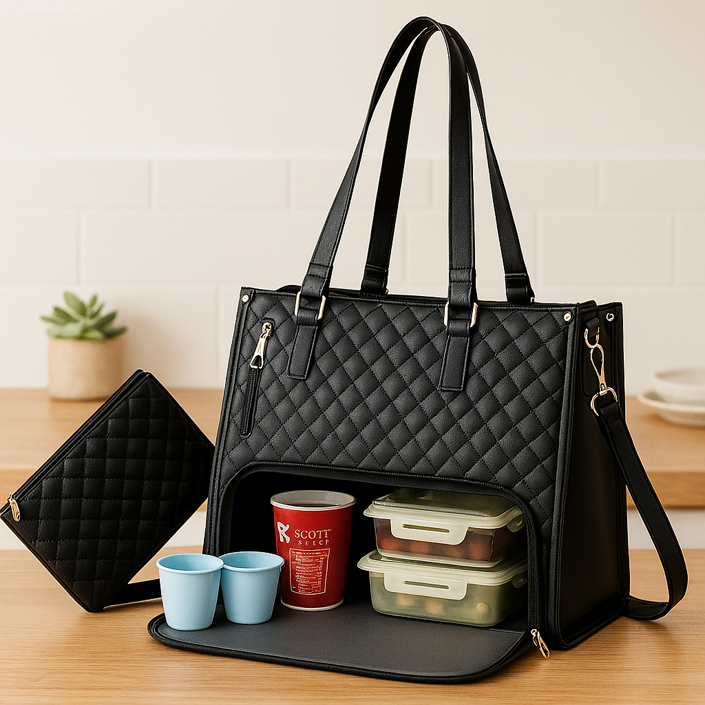 Isoleret 2-i-1 mad- og rejsetaske – Lækagesikker køletaske med opbevaringsrum