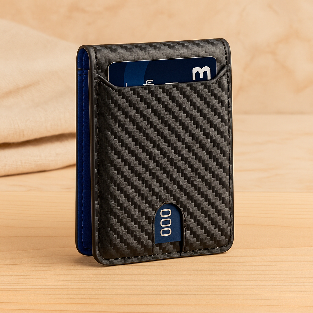 Kulfiber Bifold-pung – Slank RFID-blokerende kortholder